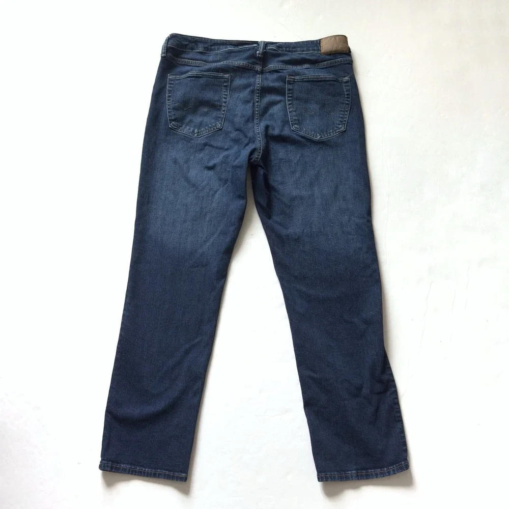 American Eagle Athletic Straight Jeans Mens 36x32 Stretch Dark Mid Rise  READ